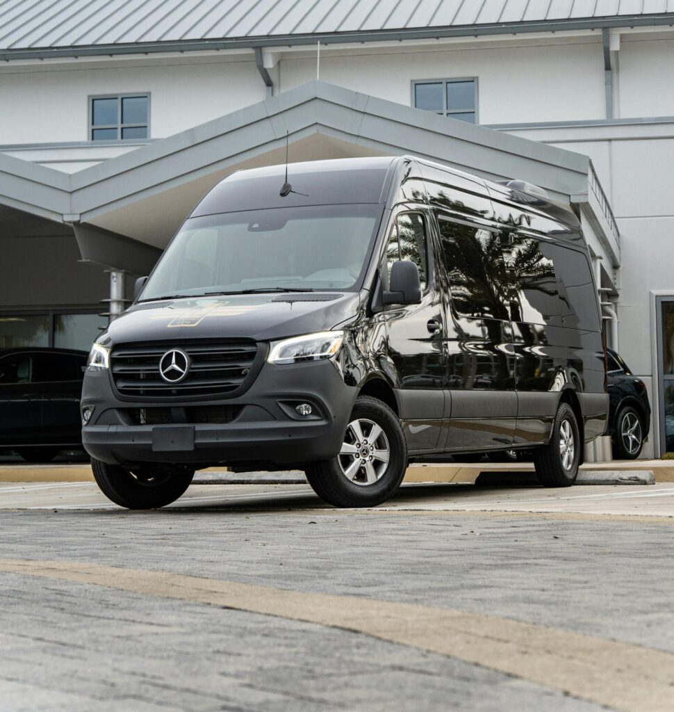 A Black 2023 Mercedes-Benz Sprinter Cargo Van